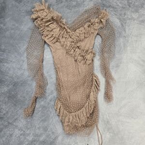 Sorrel Blush Lace Frill Mini Dress from House of CB